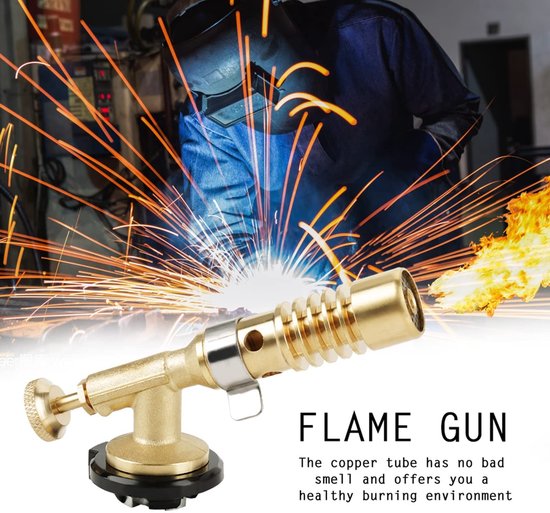 ONF3 - Professionele Blowtorch - Keukenbrander - Ideaal voor Camping - Goud - Vlammenwerper - Voor Koken en Grillen - Compact en Handzaam van Onf3 — afbeelding 3