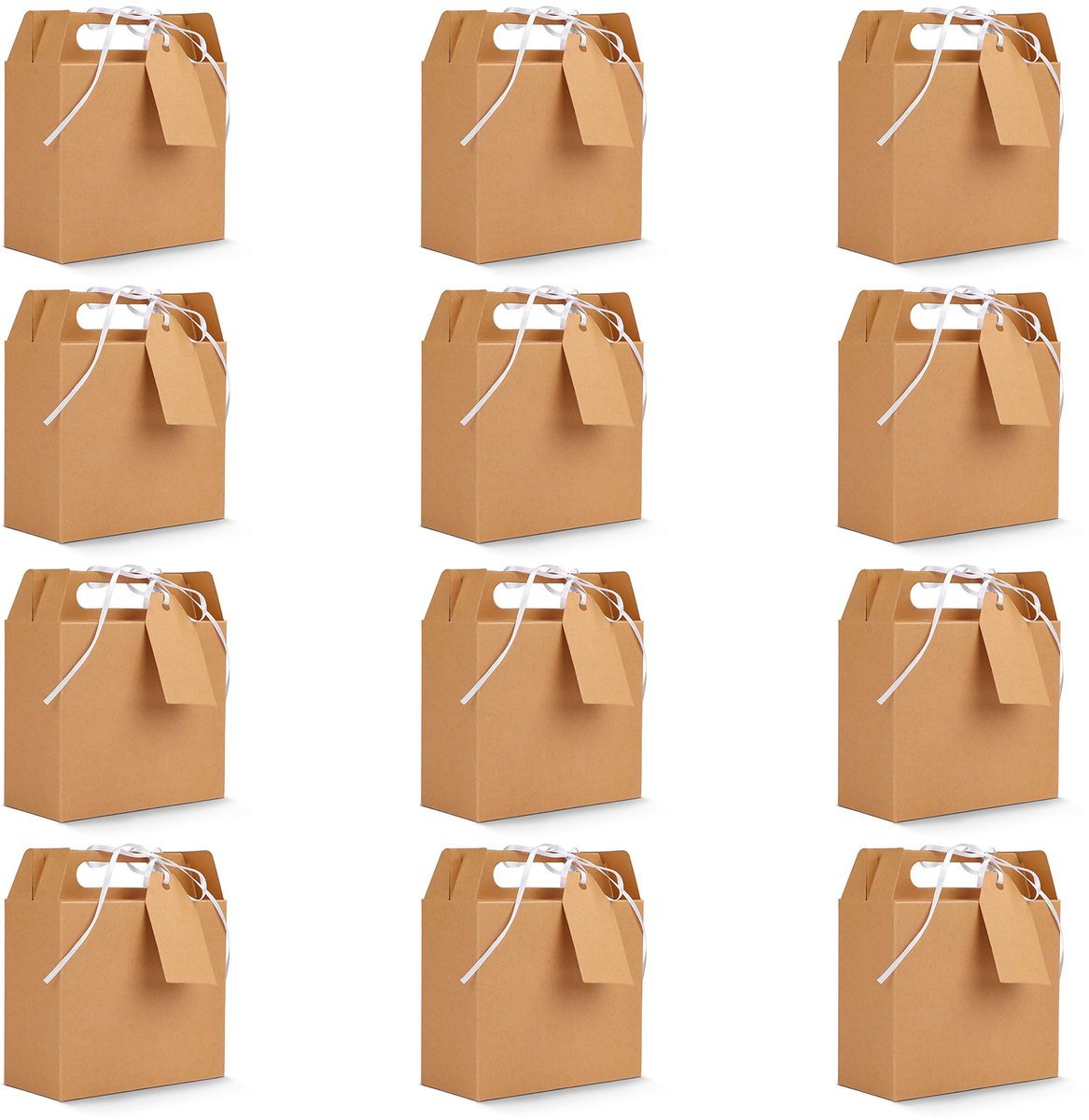 Dailygoody - Bruine Snoep Geschenk Doosjes - 20 Pak - Perfect voor Verjaardagen - 16 x 14,7 x 6,5 cm - Cadeauverpakkingen - Inclusief Labels en K