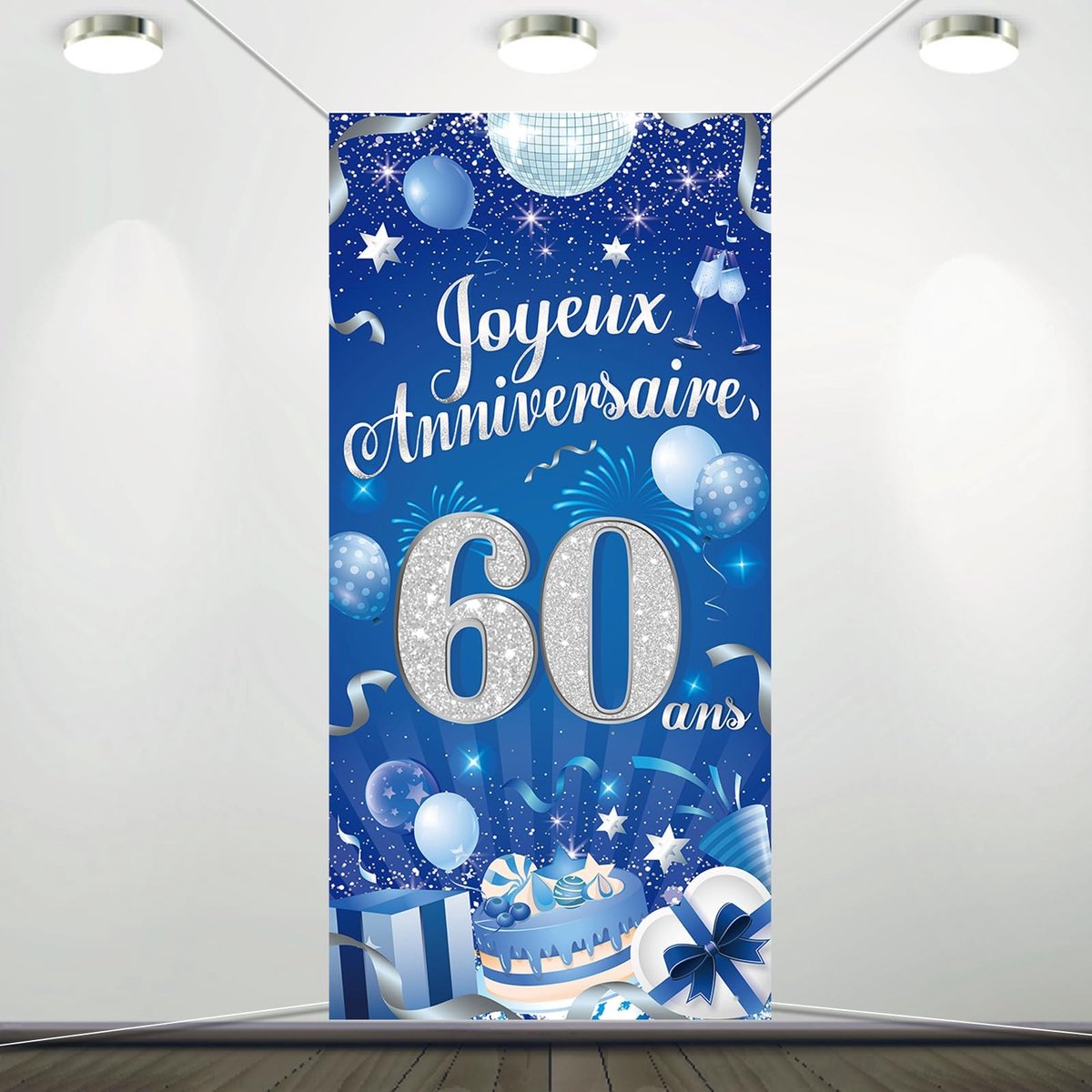 Dailygoods- Deurbanner 60 Jaar - Verjaardagsdecoratie - Wanddecoratie