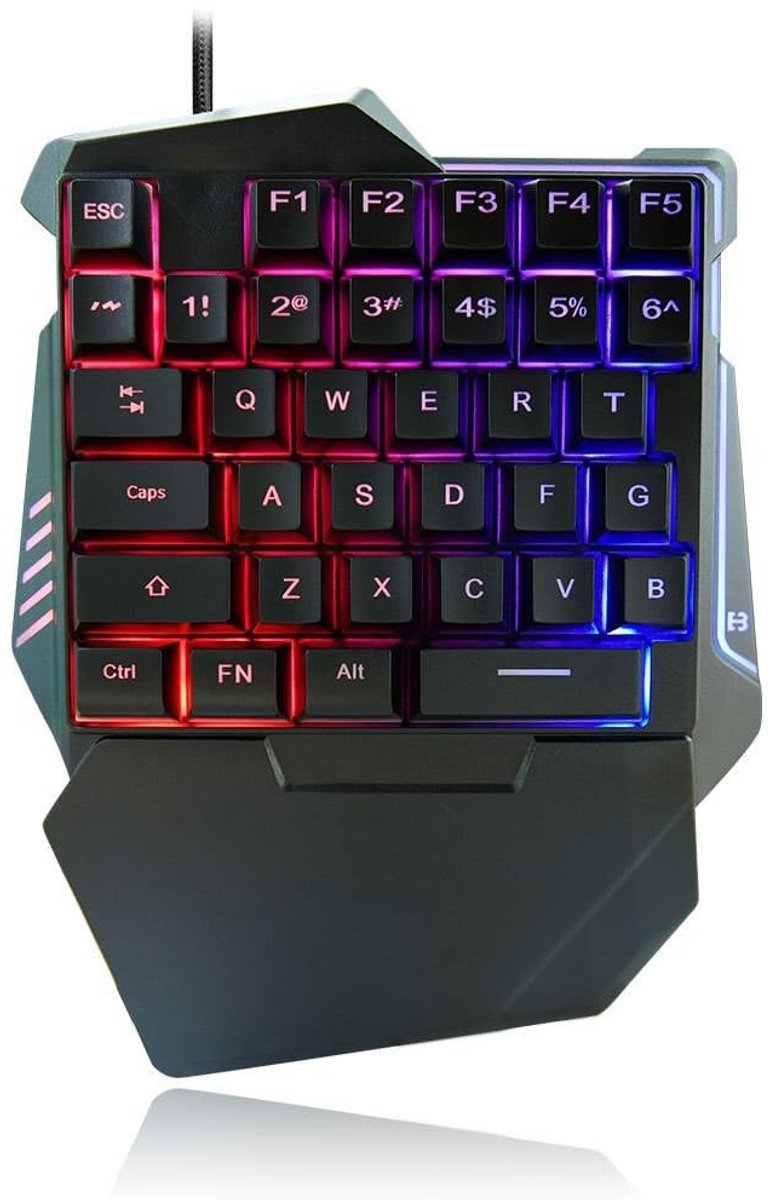 Dailygoody - Gaming-Toetsenbord - Mini-gamingtoetsenbord - Ergonomisch ontwerp - Draagbaar - RGB-kleur Backlit - Silent Keyboard - Geschikt voor gamer