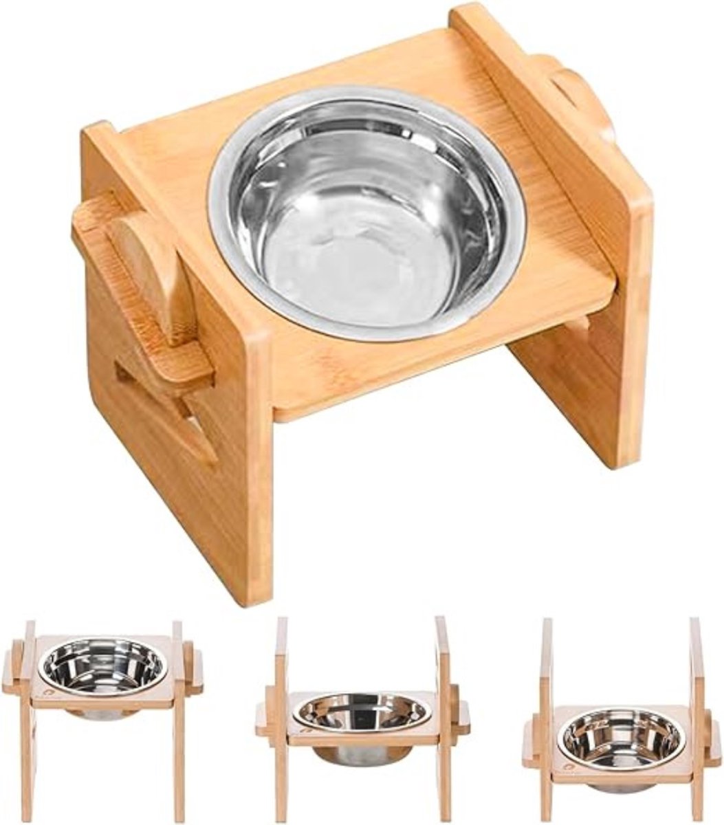 RWB® Voerbak Hond Met Standaard - Voerbak Hond - Anti Schrokbak Hond - Hout - 24cm x 15cm x 16cm