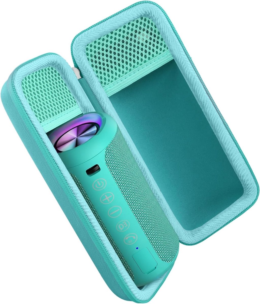 Duurzame Hard Travel Case voor Draagbare Bluetooth Speaker - IPX7 Waterdicht, Bescherming en Opbergruimte (Groen)