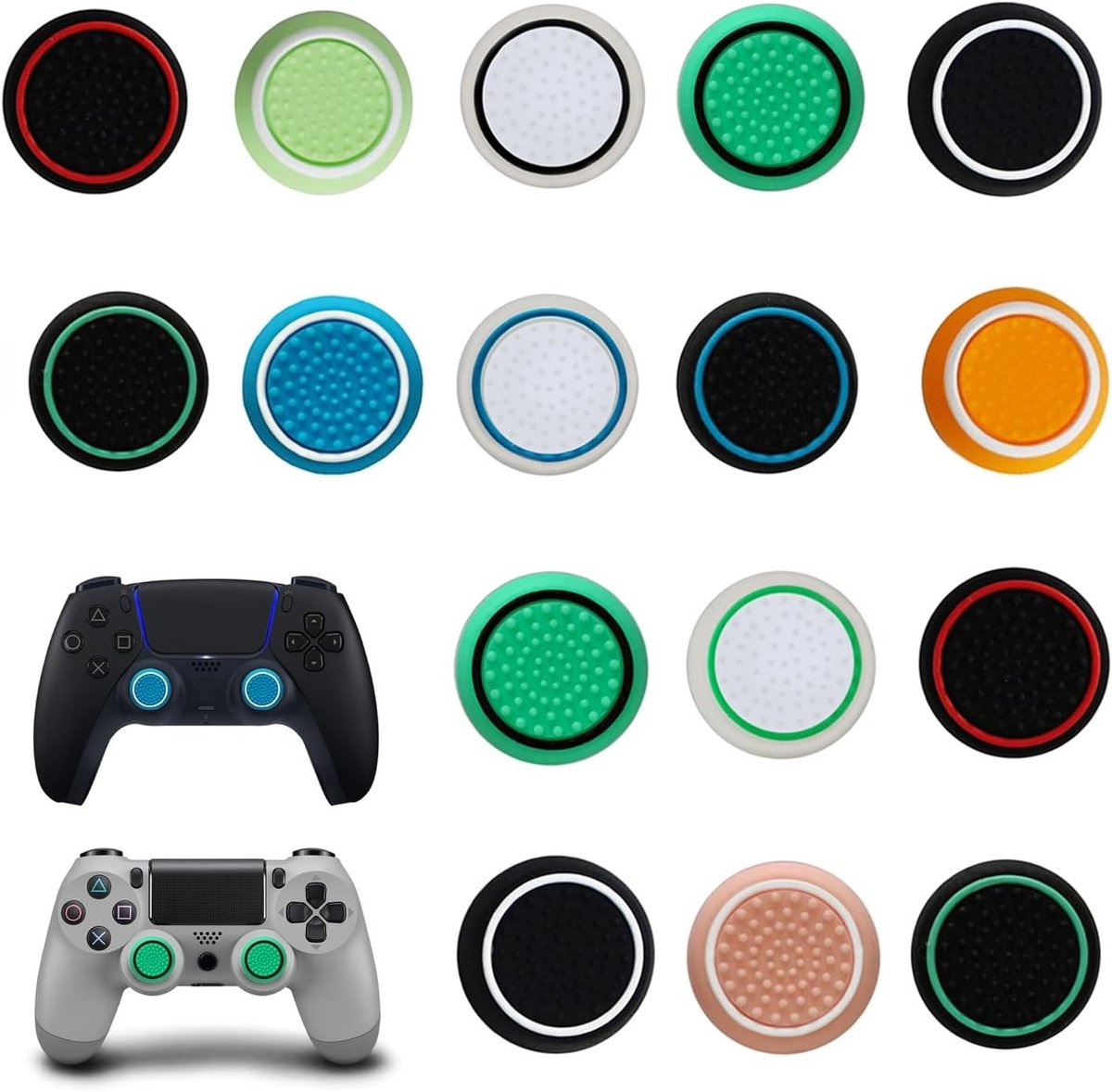 Set van 24 Controller Stick Caps voor PS5, PS4, Xbox One, Xbox 360 en Switch Pro - Silicone, Multi-Kleur, Verbeter Grip en Comfort