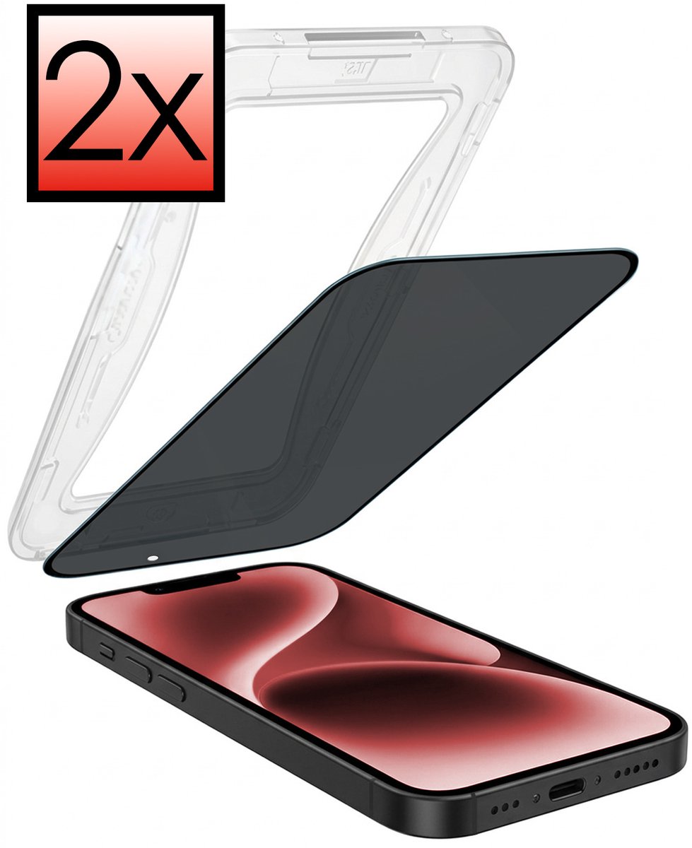 Screenprotector - 2 Stuks - Geschikt voor Apple iPhone 14 Plus - Met Installatie Kit - Anti Spy - Beschermglas - Flexibel Glas - Tempered Glass - Screen Protector - Inclusief Montage Frame - Buigbaar Hybrid Bescherm Cover