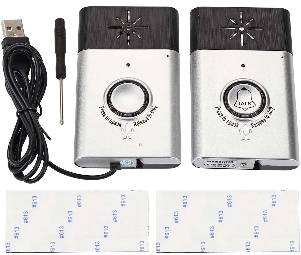 Dailygoody - Intercom Deurbel - Draadloze Deurbel met Spraakintercom - Slimme Beveiliging voor Thuis - Compact Formaat - 2-weg Communicatie - Veilighe.