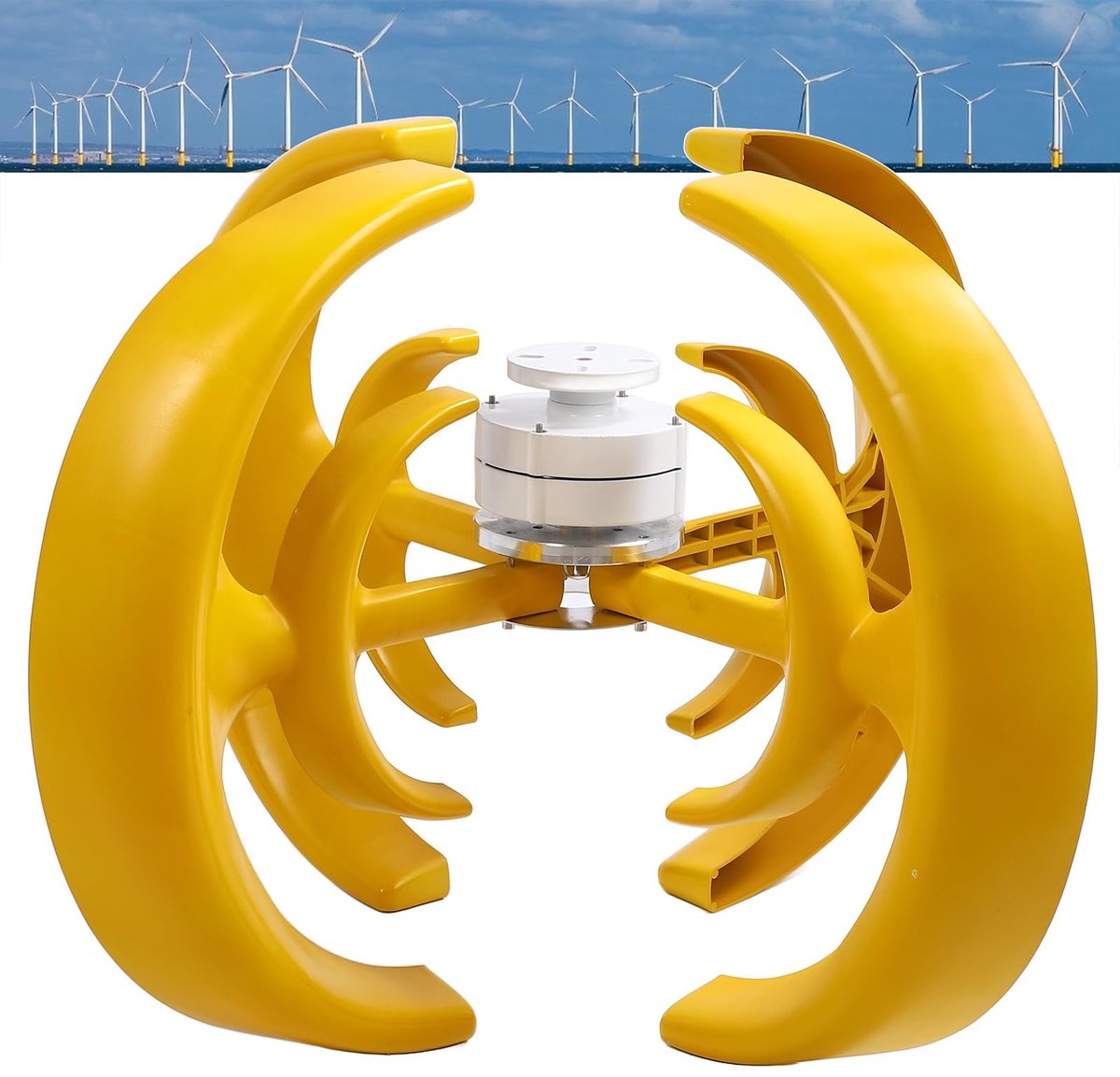 Verticale Assen Wind Generator 1200W 4 Blade Lantaarn Type Windturbine Set met Controller voor Hybride Wind Zonnestelsel - Windturbine 24V energieopwekkingsset