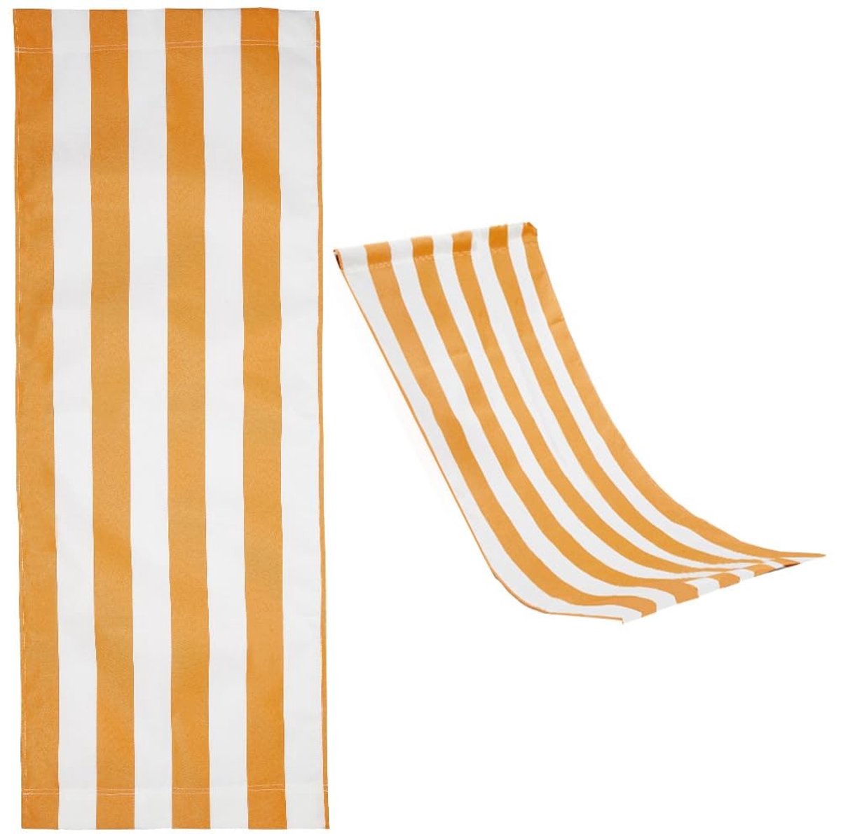 Dailygoody - Strand Sling Stoel - Lounge Stoel - Casual Zonnebaden - Geel Wit Strepen - Tuin en Strand - Ontspanning - Voor Volwassenen
