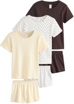 Next - Dames - Set van 3 korte ajourgebreide pyjama's - Crème