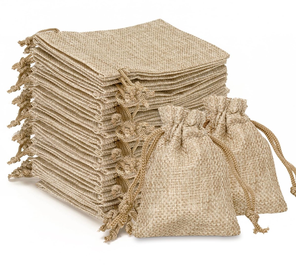Zeynomax - Linnen Trekkoord Zakken - Jute Gift Pouch - Handig formaat - Vintage Party Tassen - Perfect voor Kunst en Ambachten