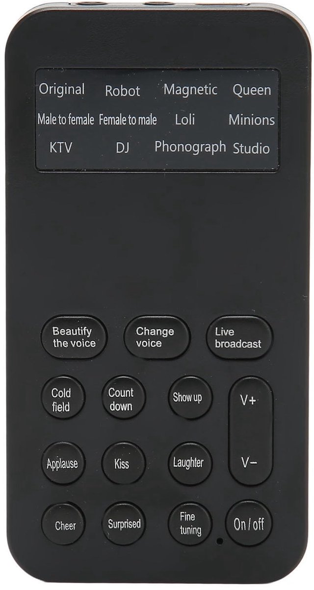 Geluidswisselaar - Stemvervormer - Gaming Telefoon - 8 Geluidseffecten - Compact Formaat - Zwart