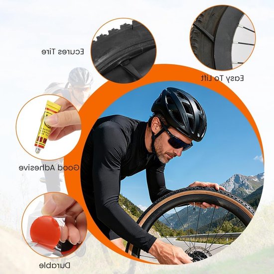 Complete Banden Reparatieset voor Fiets en Motorfiets - Inclusief Bandenlichters en Patches van Merkloos — afbeelding 2