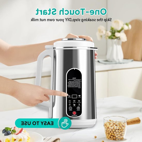 Multifunctionele Sojamelkmaker 1200 ml voor Zelfgemaakte Notenmelk, Havermout en Amandelmelk met Zelfreiniging en Vertragingstartfunctie van Merkloos — afbeelding 3