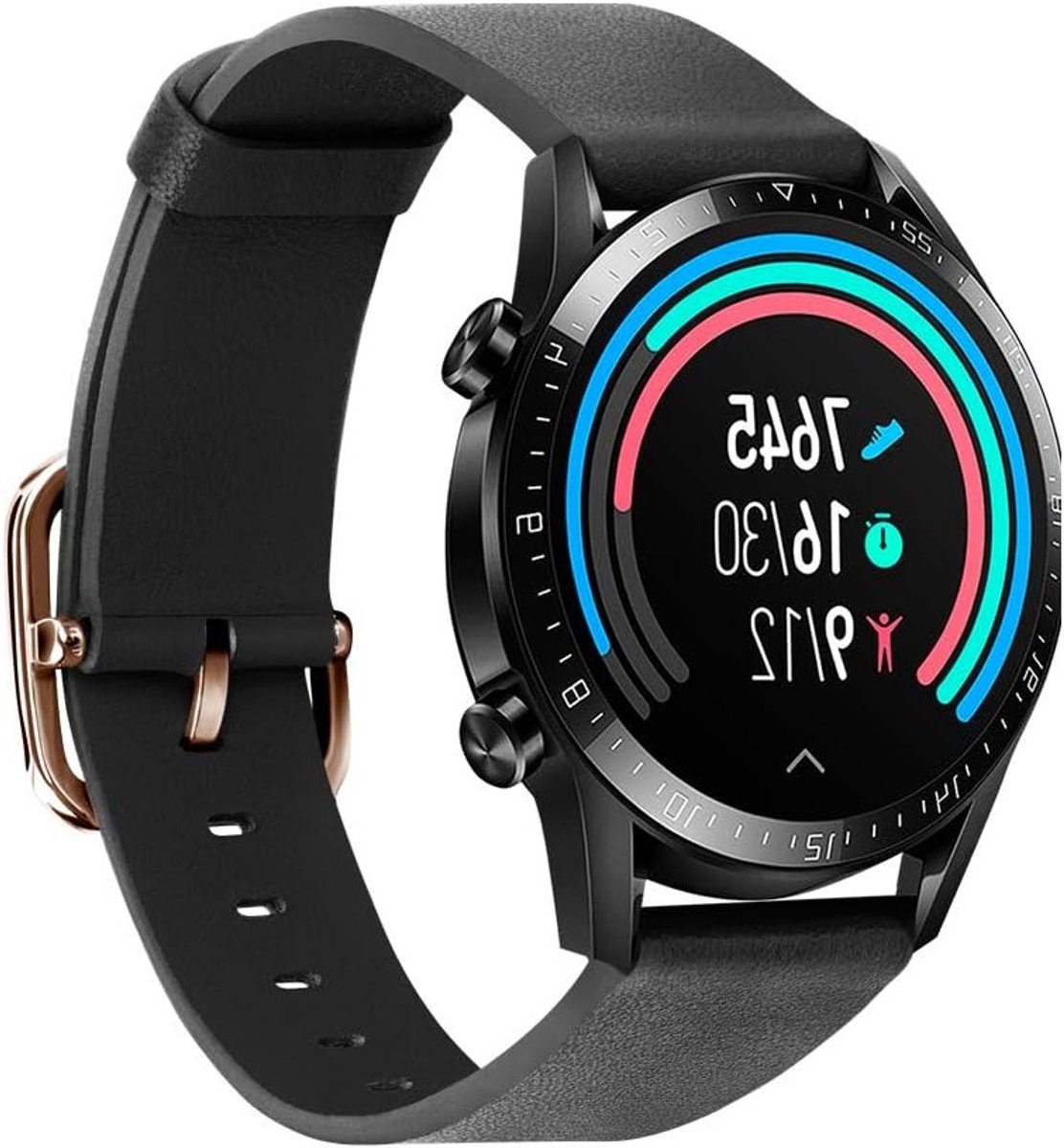 Elegante leren horlogeband voor Samsung Galaxy Watch 46mm en Gear S3 Classic & Frontier, 22mm breedte met snelle bevestiging en roségouden stalen sluiting voor dames