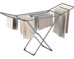 Seth Select Luxe Vrijstaand Wasrek – Opvouwbare Vleugeldroger voor Binnen en Buiten - Stevig Opvouwbaar Droogrek - Grijs