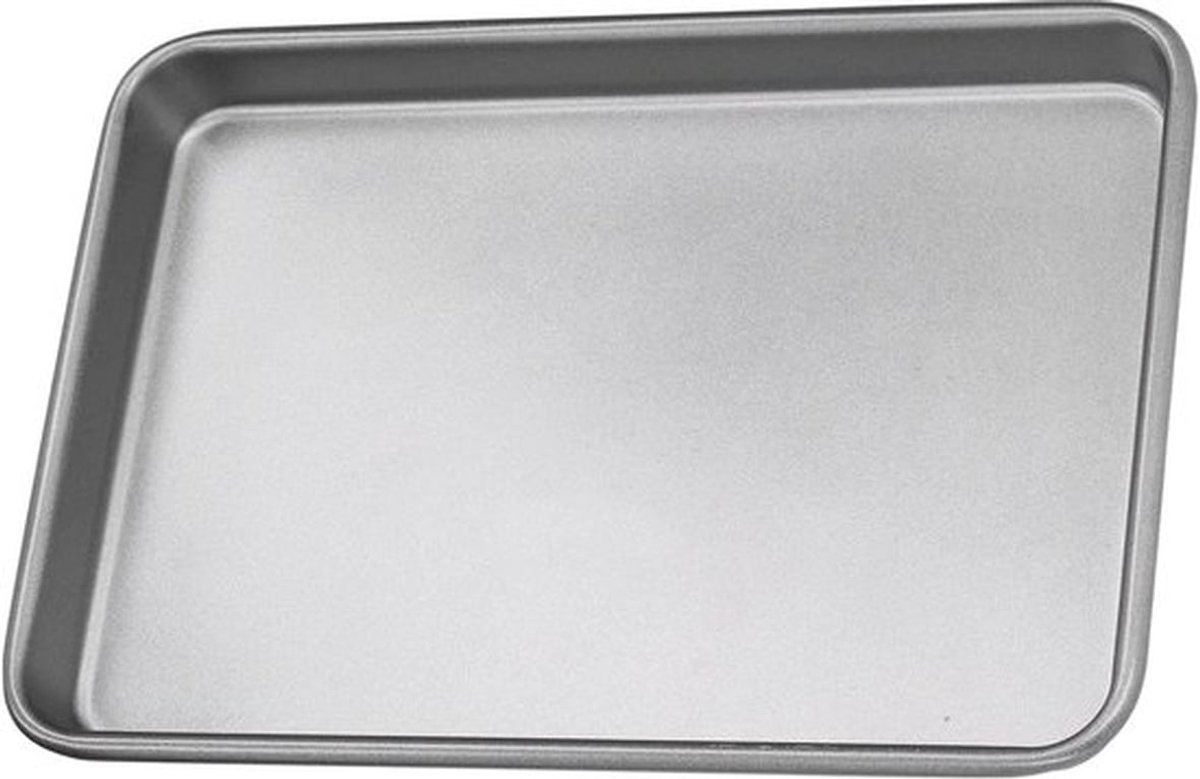 Bakplaat 25 cm/30 cm/40 cm, rechthoekige bakvorm van roestvrij staal, koekjesplaat, hoogglans gepolijst, vaatwasserbestendig, taartvorm, spek, rek, ovenschaal (35 x 25 x 2,5 cm)