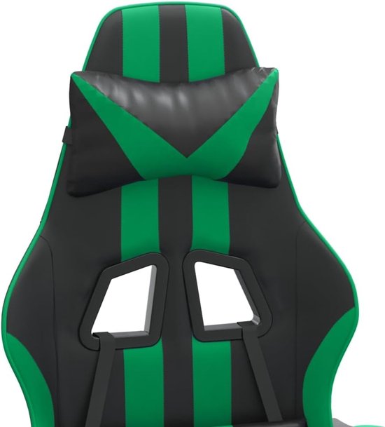 Gaming stoel - Comfortabele zetel - Comfortabel gamen - Verstelbare rugleuning - 131 cm hoog - Zwart groen — afbeelding 5