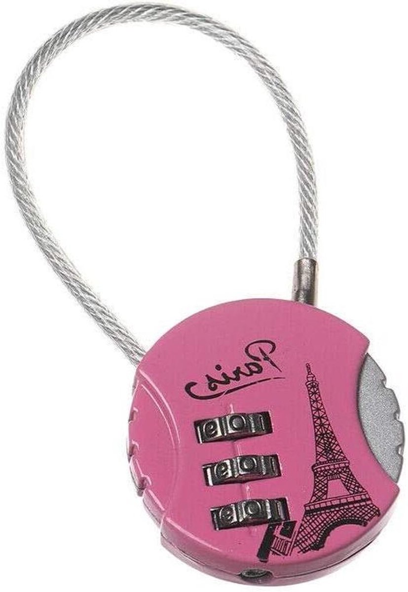 Cijferslot - Combinatieslot - Bagage Beveiligen - Zelf Instelbare Code - 38 x 90 mm - Roze