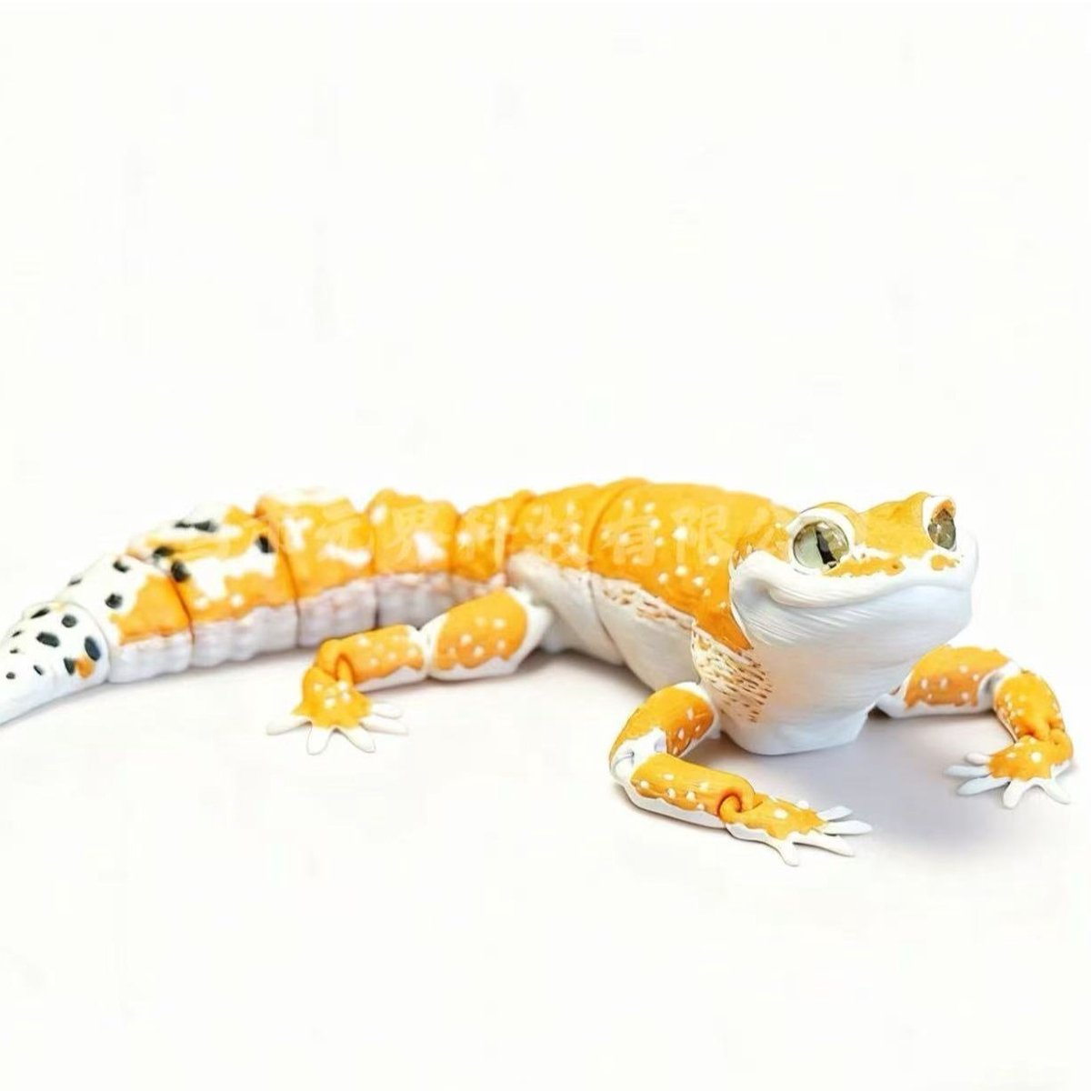 Oneay 3D-geprinte luipaardgekko-figuur - Gearticuleerde hagedissensculptuur (woondecoratie), realistische reptielendecoratie voor op het bureau, beweegbaar gekko-model (ontworpen voor reptielenliefhebbers en -verzamelaars)