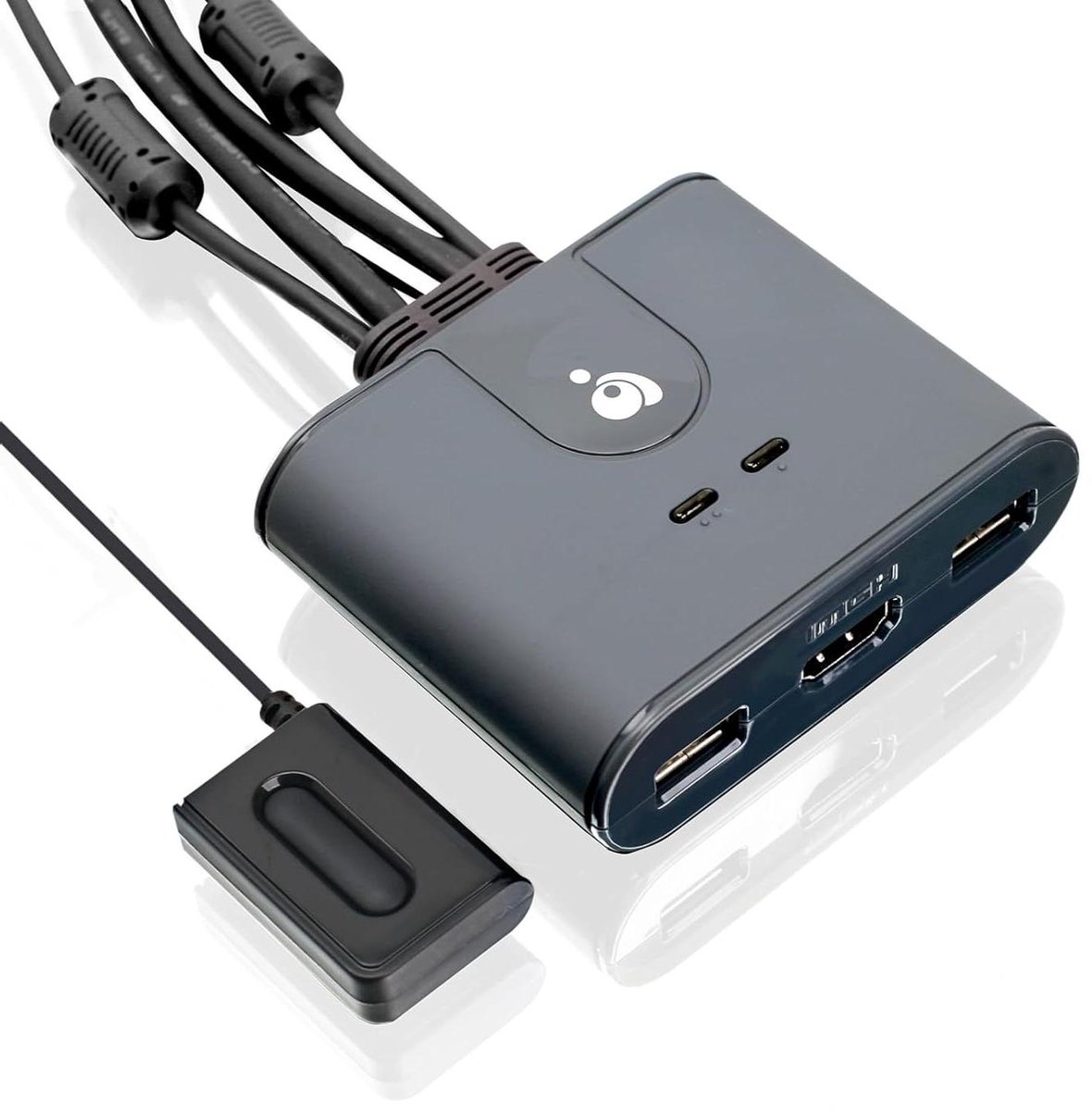 KVM Switch HDMI - 2 PC 1 Monitor - Werkruimte Optimaliseren - Plug and Play - 1920x1200@60Hz - Zwart