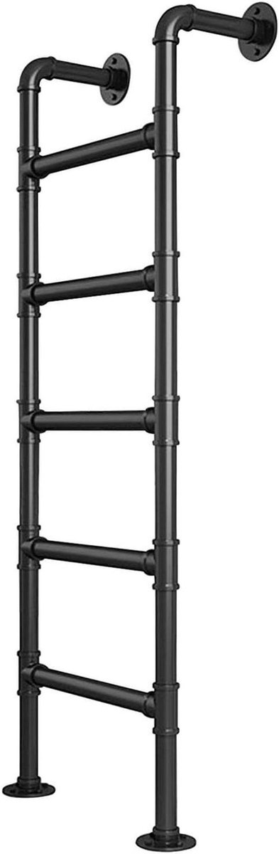 Zoldertrap Metaal - Opvouwbare Ladder - Veilig Bereiken - Verstelbare Lengte - Tot 300 cm - Zwart