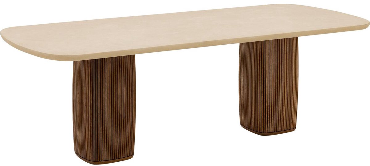 Goossens Nova Eettafel - Mortex - 200 x 77 x 100 cm - Rechthoek - beige