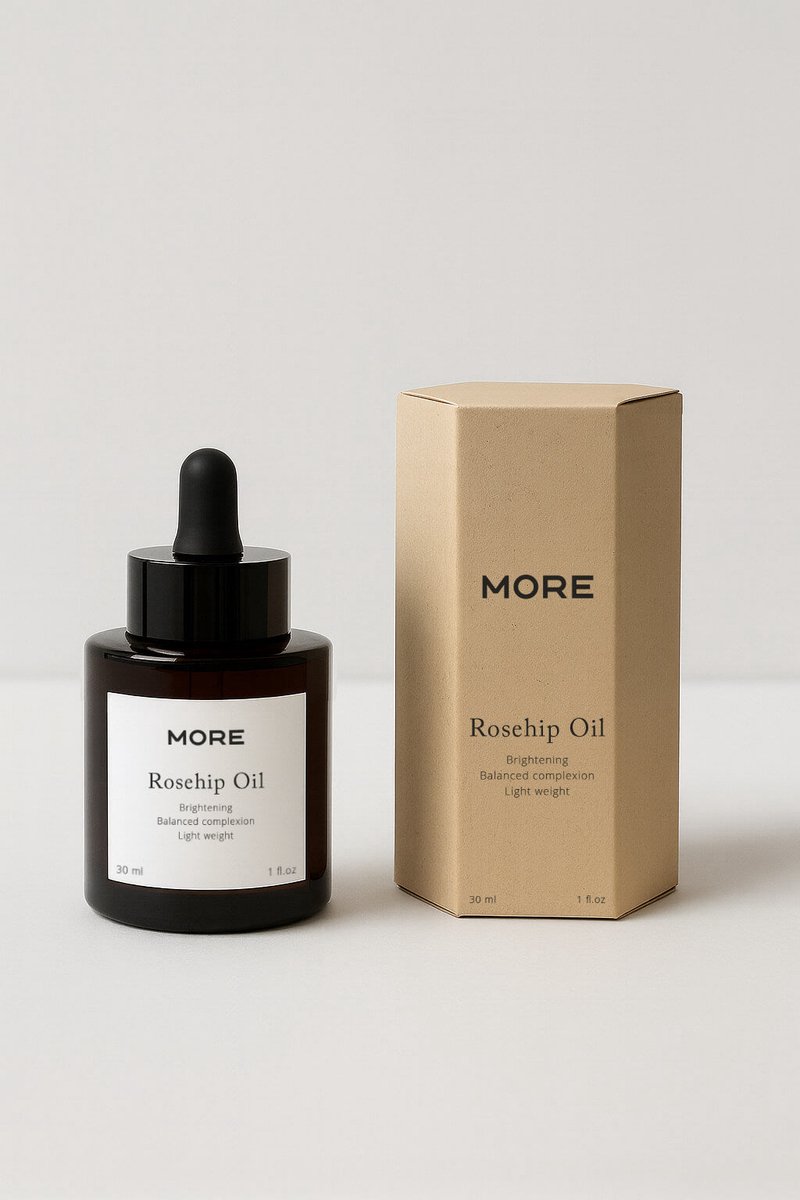 MORE Rosehip Olie 30 ml – 100% Pure Rozenbottelolie voor Gezicht & Huidverzorging