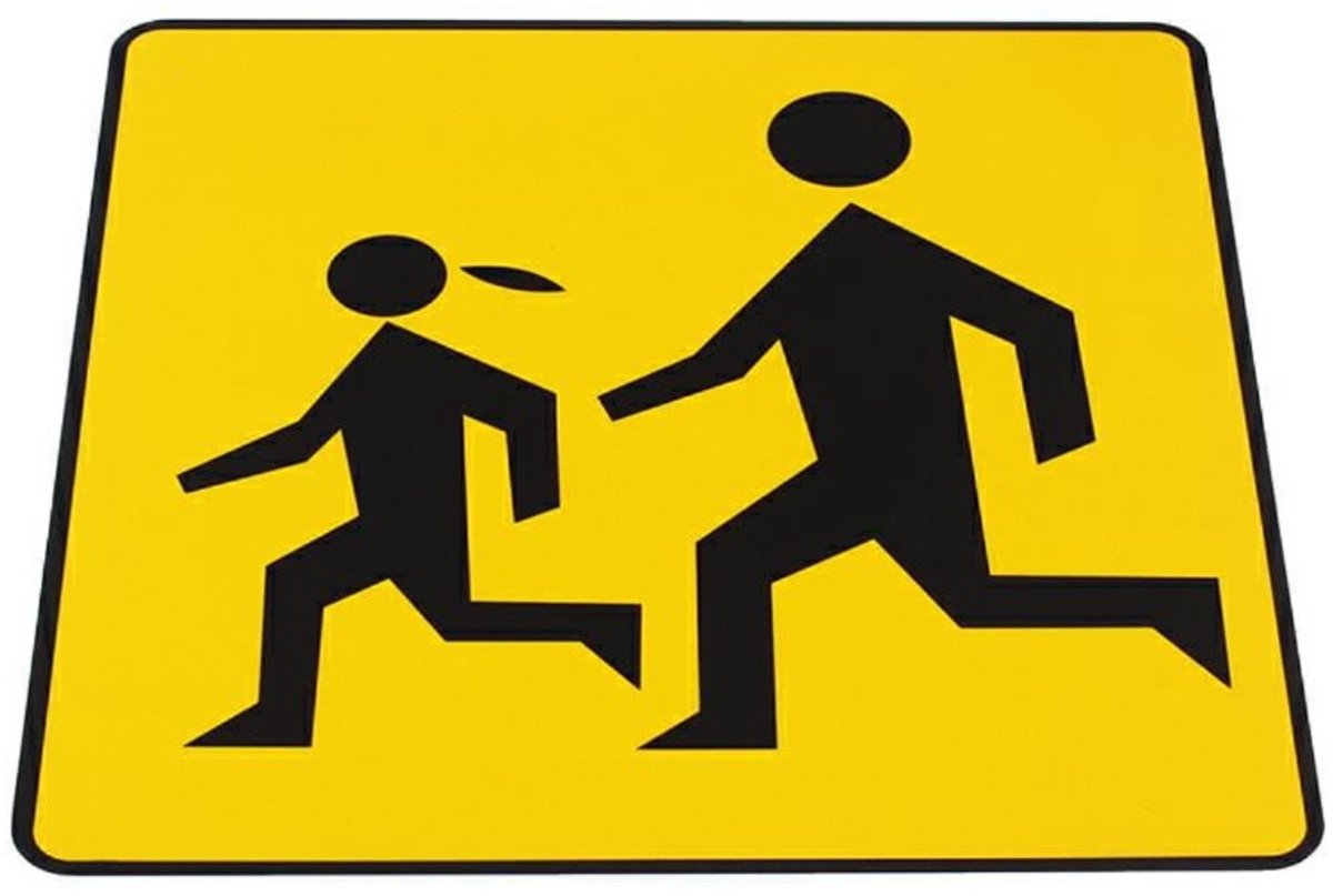 waarschuwingsbord overstekende kinderen 300x300 mm - magnetische verkeersbord - spelende kinderen bord - gmp