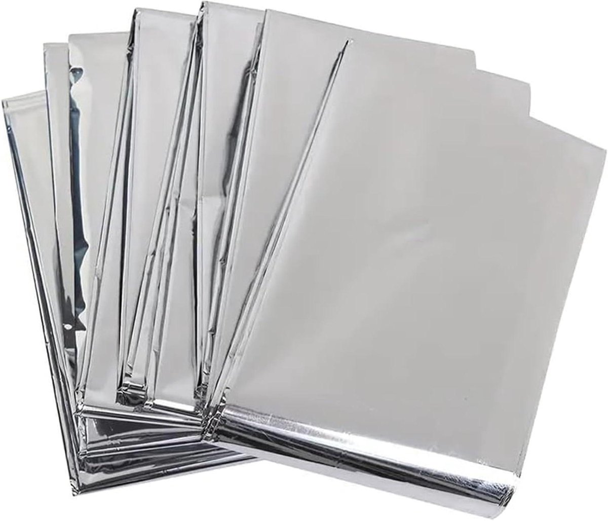 Mylar Dekens - Thermische Folie - Buiten Overleven - Dubbelzijdig Reflecterend - 160x210 cm - Zilver