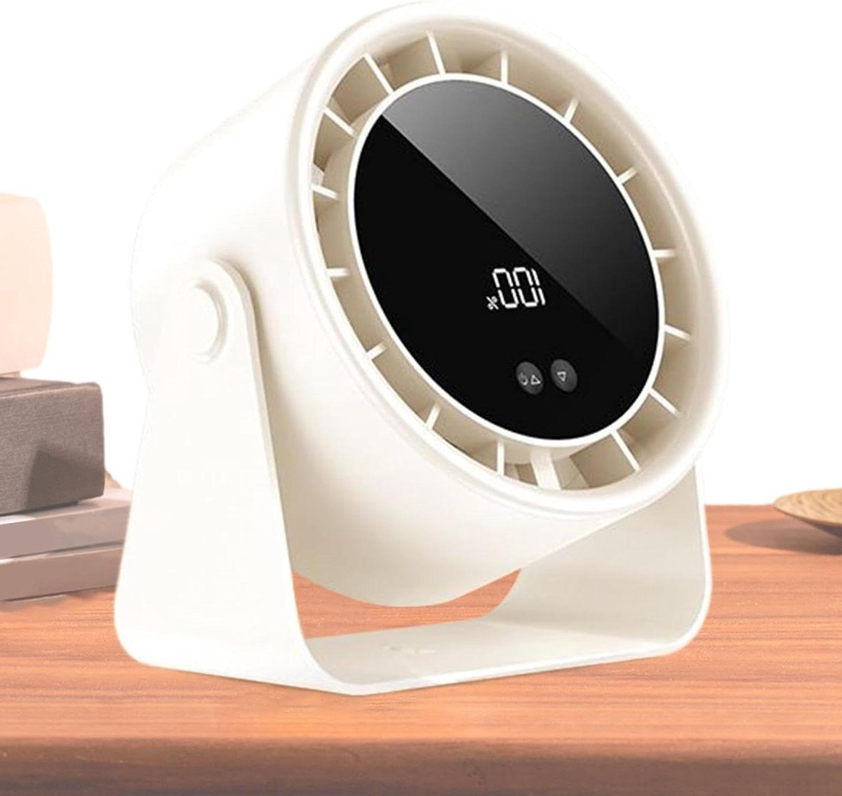 Kleine Ventilator - Draagbare Koeler - Persoonlijke Koeling - 100 Snelheidsstanden - 17 cm breed - Wit