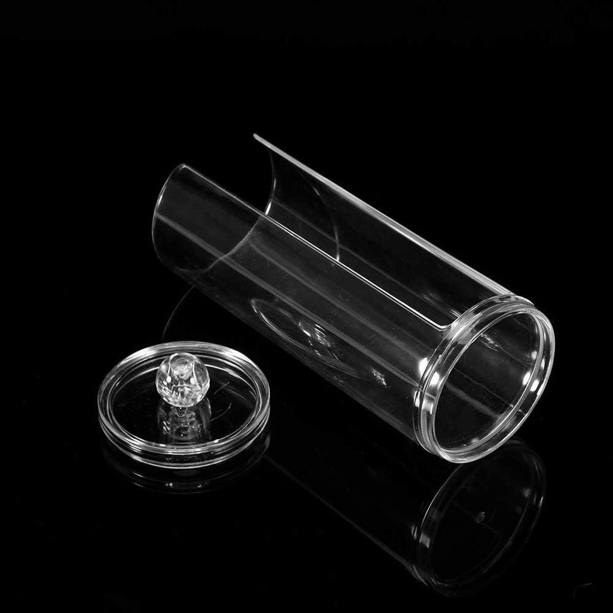 Wattenschijfjes Box - Cosmetica Houder - Schoonheidsroutine Organiseren - Met Deksel - 20 cm Lengte - Transparant