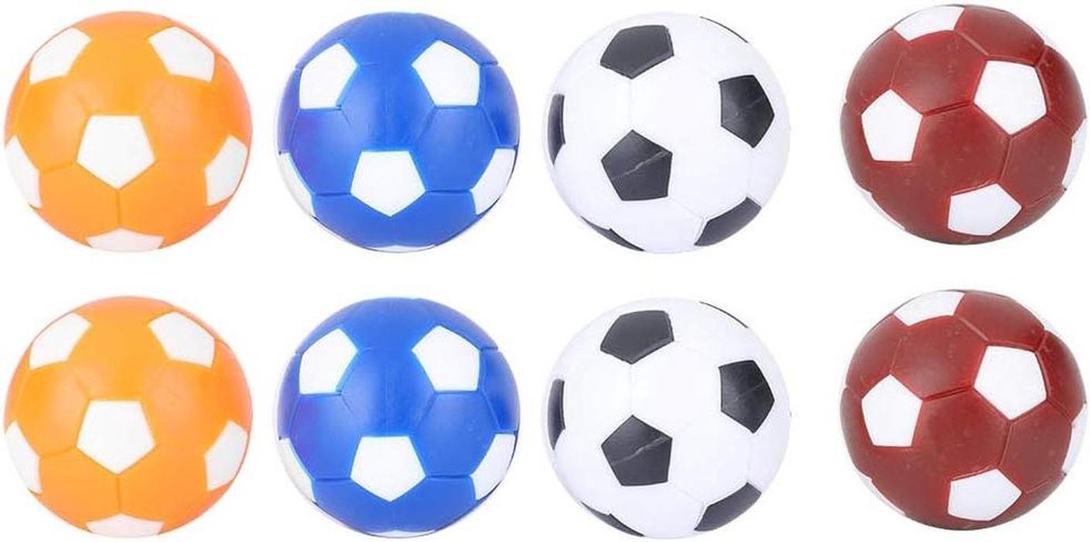 Tafelvoetballen - Vervangende ballen - Tafelspel plezier - Duurzaam rubber - 8 stuks 36 mm - Kleurrijk