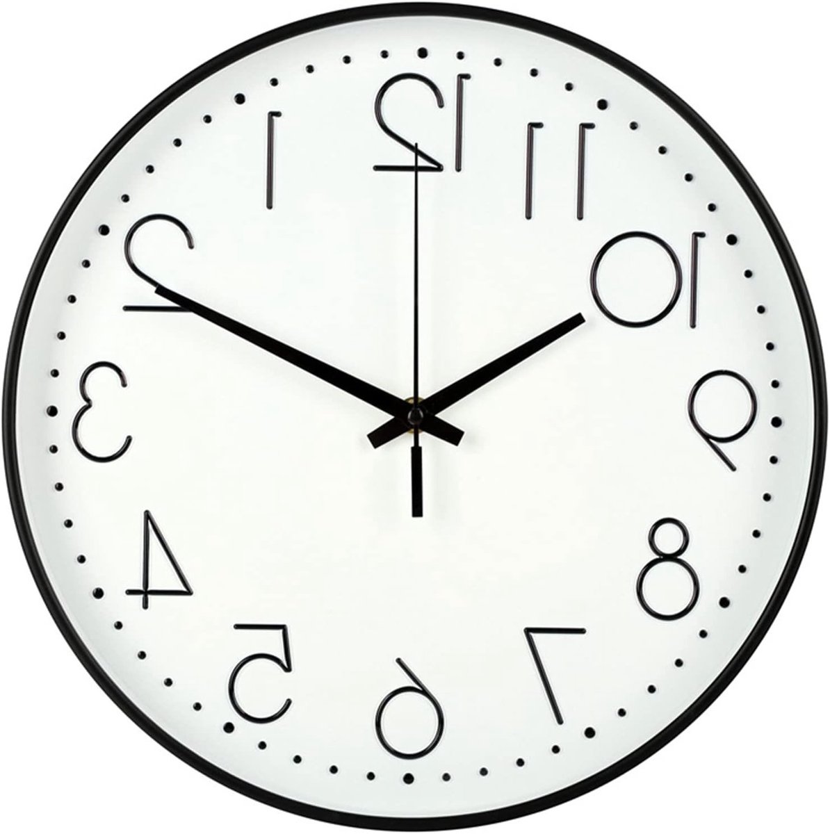 Stijlvolle 8 Inch Wandklok, Stille en Niet-Tikkende Ronde Klok, Decoratief en Duidelijk Afleesbaar voor Kantoor, Klaslokaal en Slaapkamer