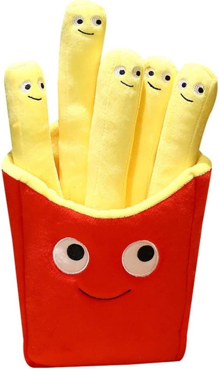 Leuke Pluche Kussen Speelgoed van Frietjes en Hamburger van 40 cm voor Kinderen, Perfect als Cadeau en Voor Huisdecoratie