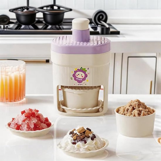 Handmatig Ijsscheerapparaat - Schaafijsmachine IJsmachine - Desserts Maken - Roestvrij Staal Systeem - 23 x 12 cm - Blauw — afbeelding 2
