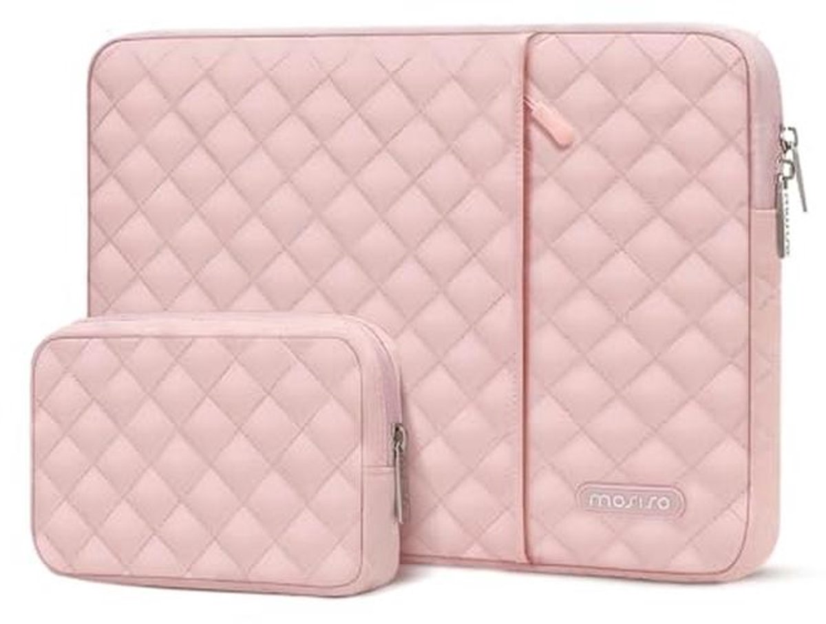 Tablethoes - Beschermhoes Sleeve - Veilig Vervoeren - Vierkant Gewatteerd - 11 Inch - Krijt Roze