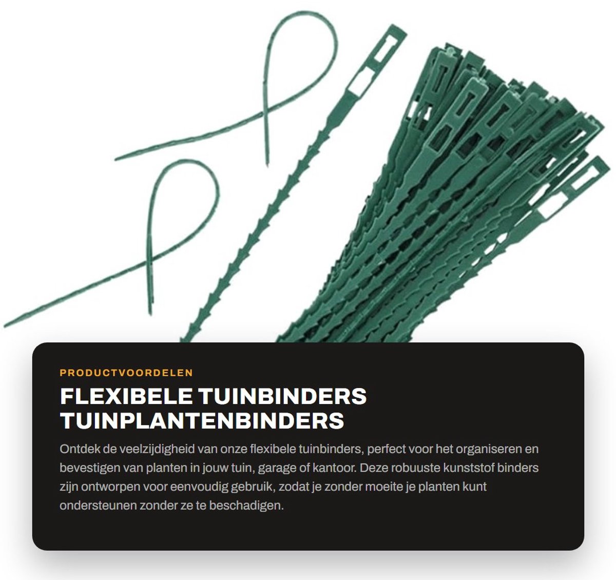 Dailygoods- Tuinbinders Flexibel - Kabelbinders Herbruikbaar - Kunststof Binders - Multifunctioneel - Groene Bindmiddelen - Voor Tuinen en Werkplaatsen