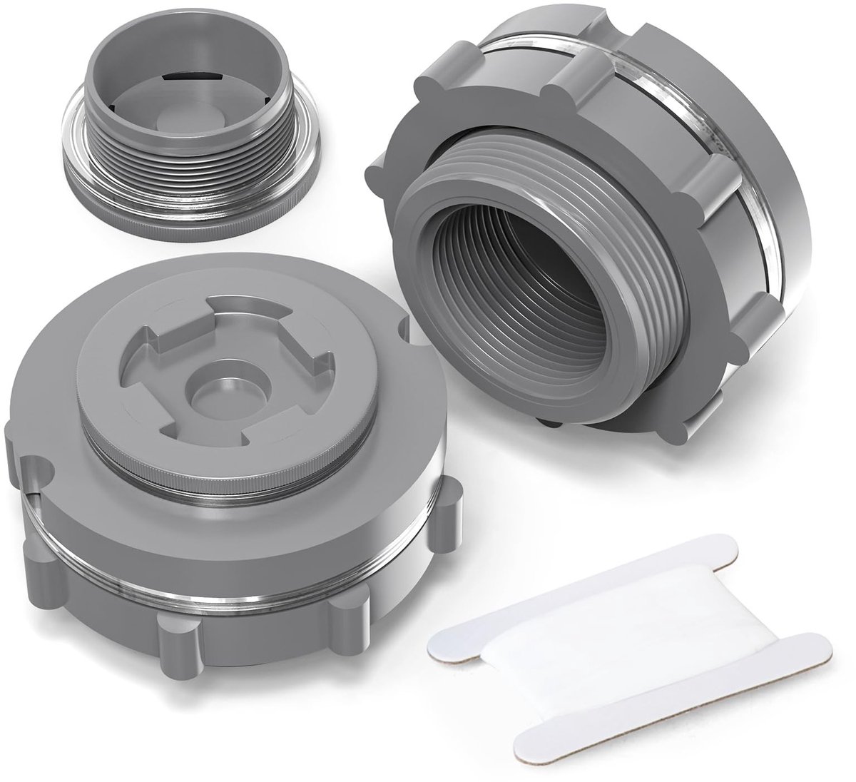 Dailygoods- Schotfitting 2" - Zwarte PVC Watertankconnector - 2 Stuks - Slagvast en Waterdicht - Voor Regentonnen/Aquaria - Betrouwbare Afdichting - Waterconnector