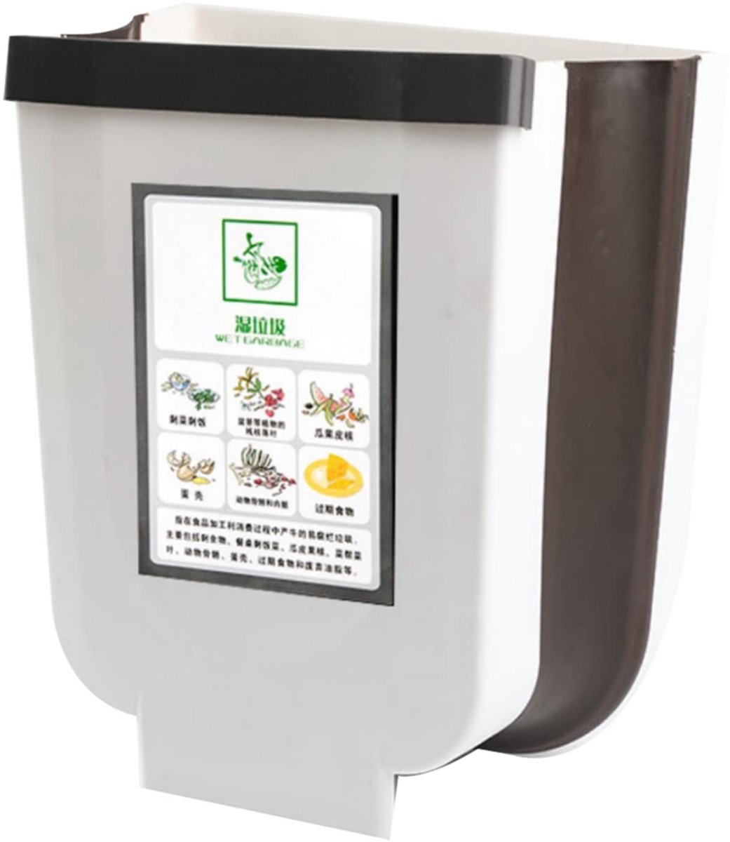Dailygoods- Keukenvuilnisemmer 9 liter - Opvouwbare Afvalbak - Wandhouder - Afvalemmer - Kunststof - Draagbaar Ontwerp