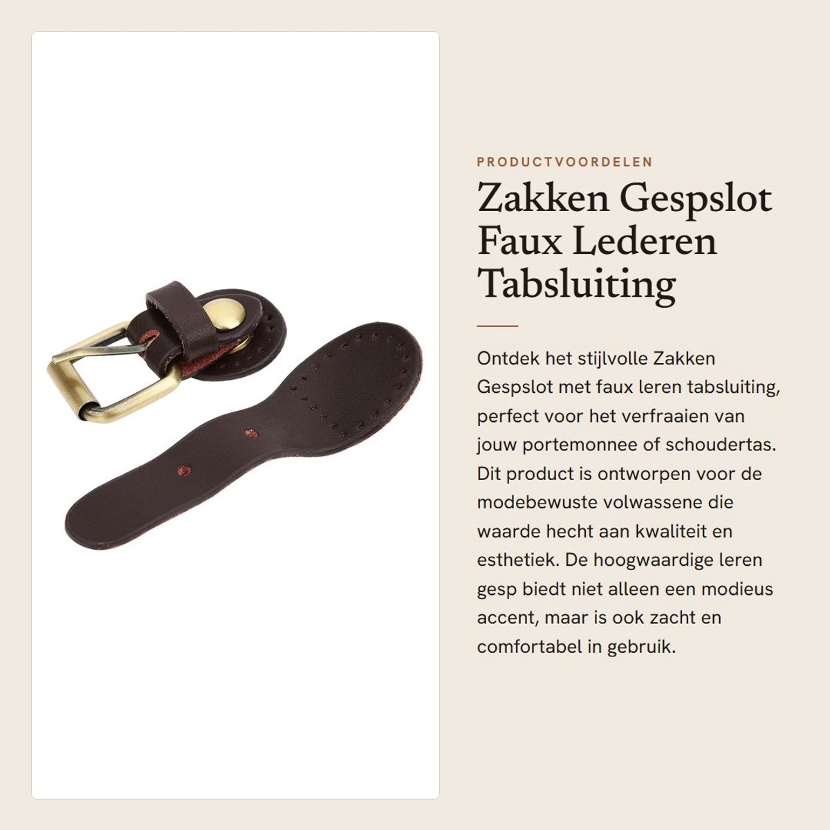 Dailygoods- Gespslot Modieus Design - Faux Lederen Gesp - Bronzen Beslag - Multifunctioneel - Voor Handtassen - Eenvoudig te Naaien - Tasgesp