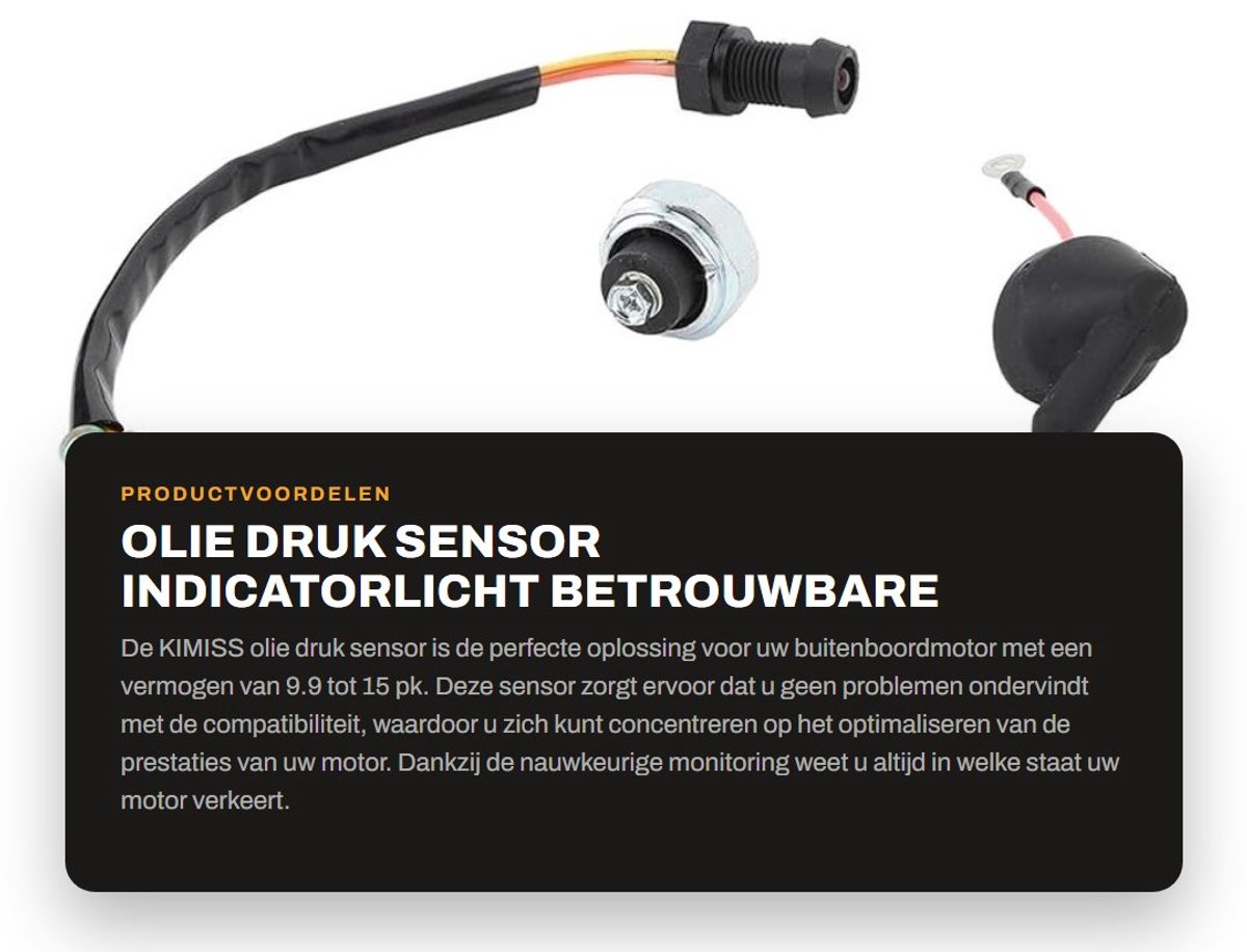 Dailygoods - Olie Druk Sensor - Indicatorlicht - Betrouwbare werking - Geschikt voor Buitenboordmotor 9.9-15 Hp - Verbeterde veiligheid - Eenvoudige i...