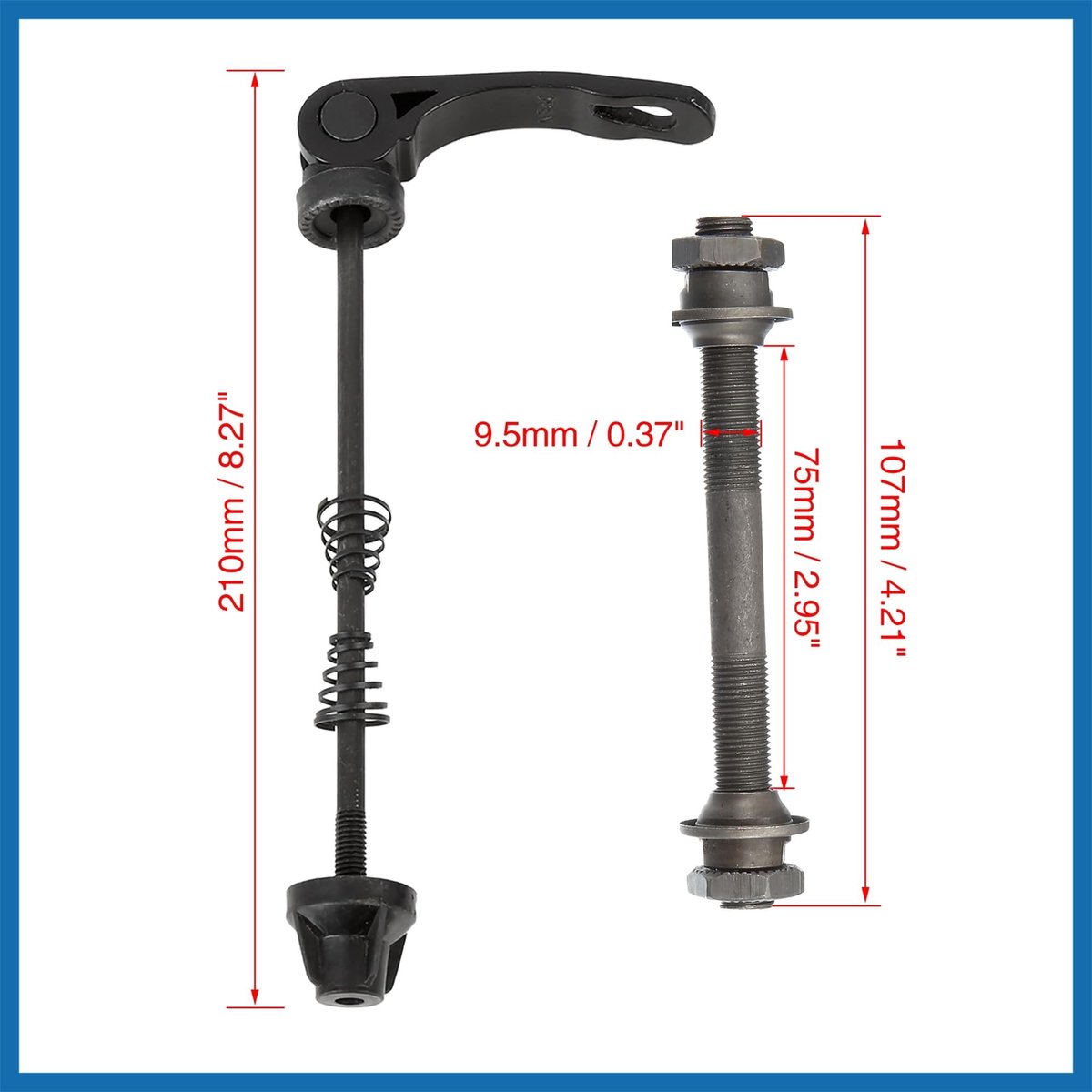 Dailygoods- Snelspanlagers 9,5 mm - Empio-as - Hoogwaardige Kwaliteit - Eenvoudige Installatie - Metaal - Zwart - Naafas