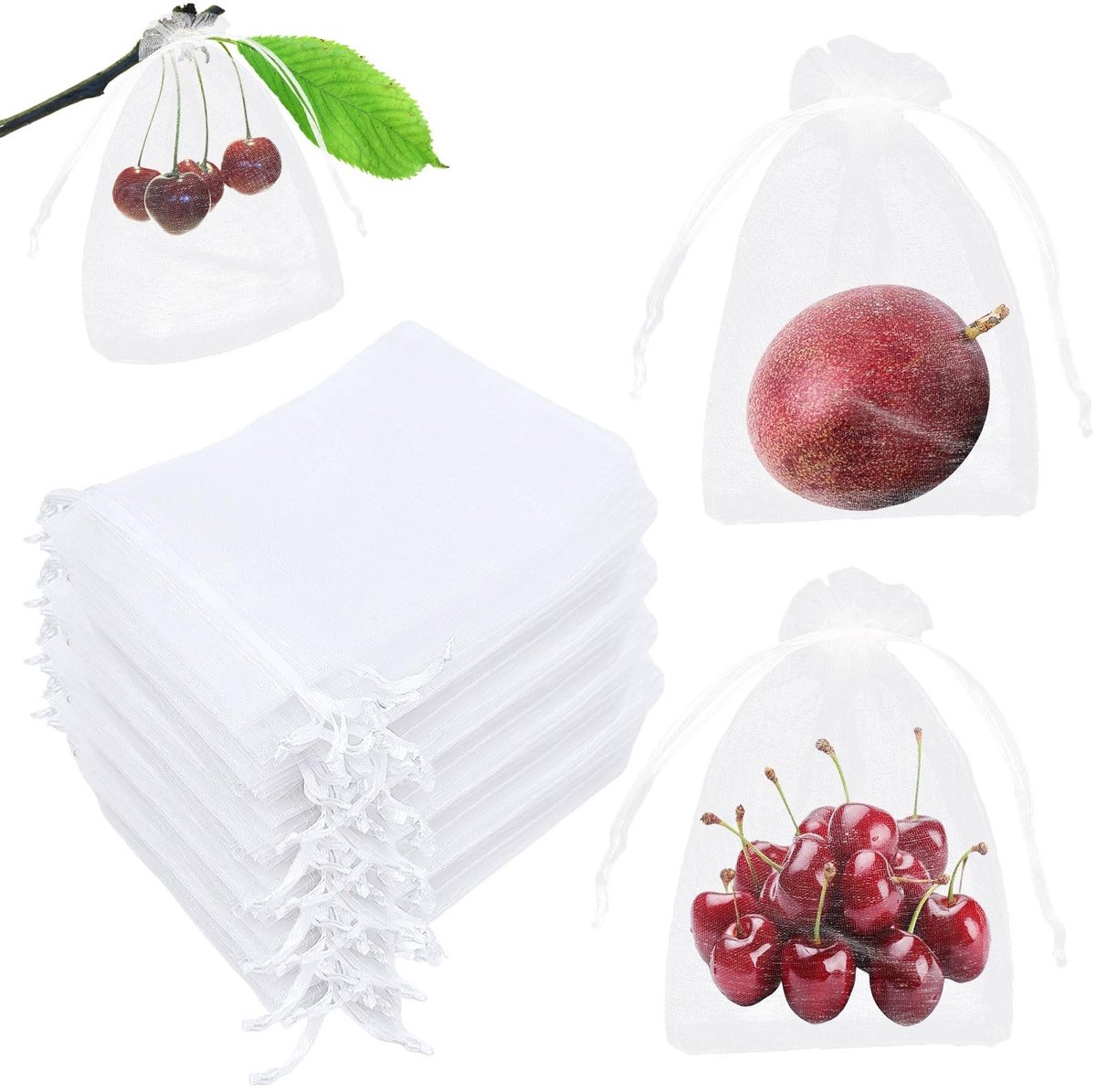 Dailygoods- Organza Zakjes 100 Stuks - Trekkoord - 10 x 15 cm - Cadeauzakjes - Sieradenzakjes - Druivenbeschermzakjes - Fruithoes