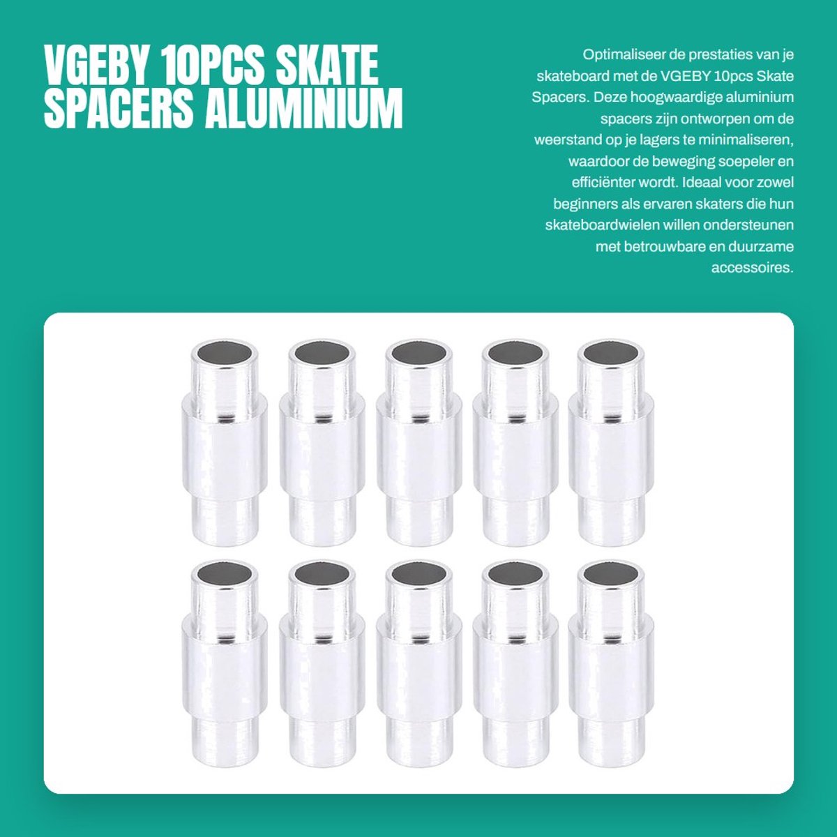 Dailygoods- Skate Spacers 10pcs - Aluminium Legering - Stepped Design - Voor Skateboard Wielen - Vermindert Weerstand - Verhoogt Bewegingsefficiëntie