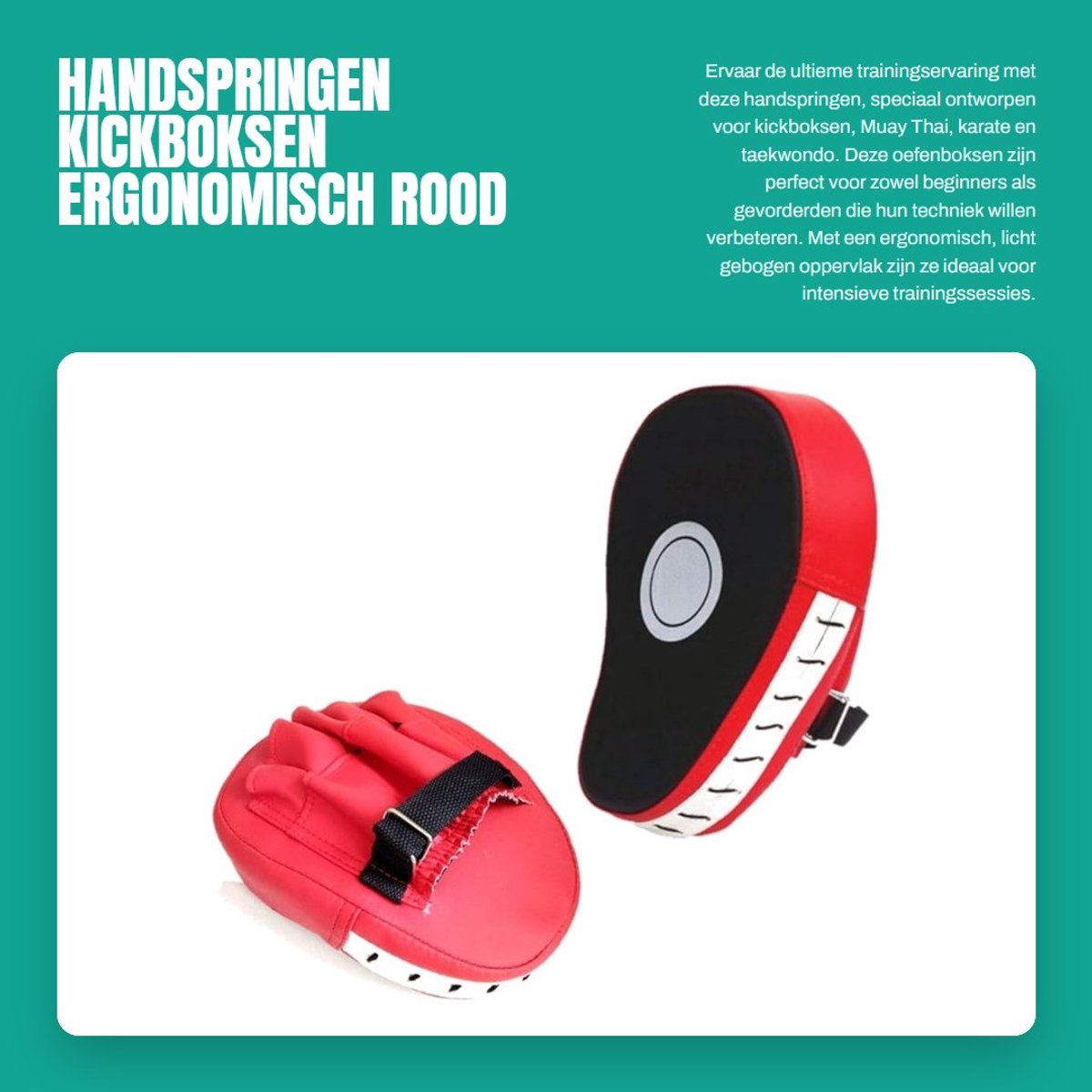 Dailygoods- Handschoenen 2 Stuks - Rode PU Handspatborden - Kickboksen - Muay Thai - Karate - Ergonomisch Ontwerp - Boks Pads