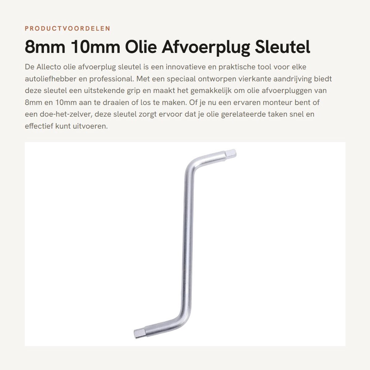 Dailygoods- Olieafvoersleutel - 8mm/10mm - Vierkante Aandrijving - Onderhoudsfunctie - Geschikt voor Motoren - Efficiënt Gebruik - Olieafvoer Sleutel