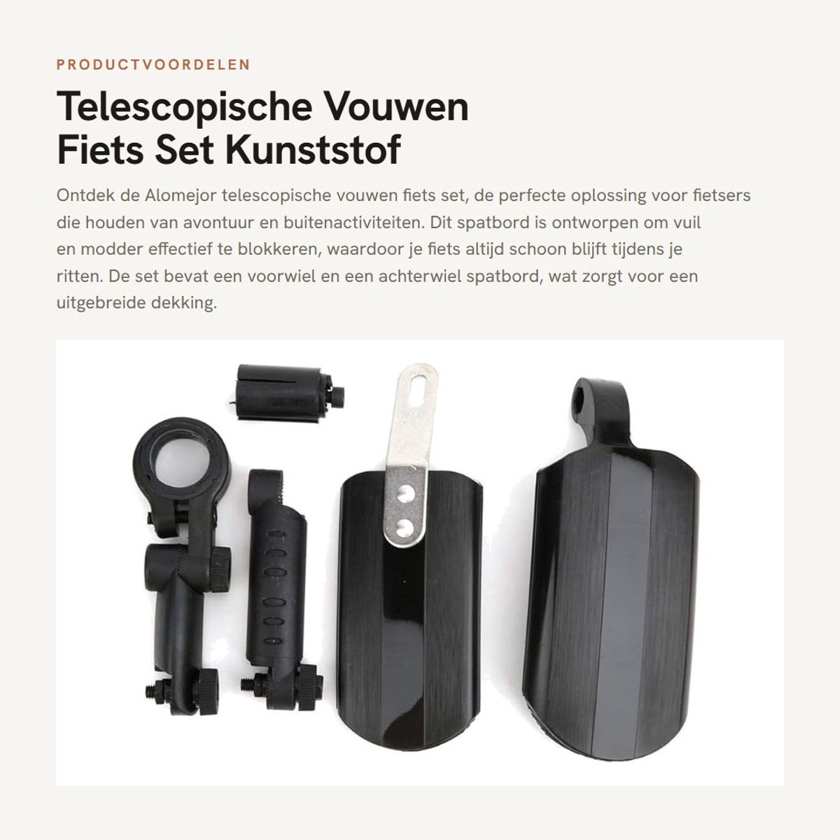 Dailygoods- Spatbord Set - Duurzaam Kunststof - Voor- en Achterspatbord - Eenvoudig te Installeren - Verlengd voor Meer Dekking - Ideaal voor Off-Road Gebruik - Fietsmodderbescherming