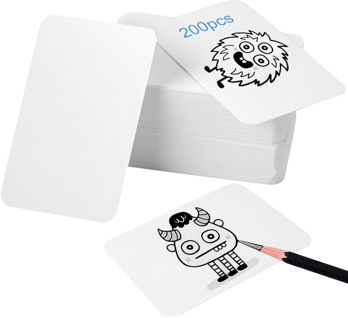 Dailygoods- Speelkaarten 230 g/m² - 200 Stuks - Blanco Geheugenkaarten - Persoonlijk Te Personalizeren - Glad Schrijven - Geschikt Voor Creatieve Toepassingen - Indexkaarten