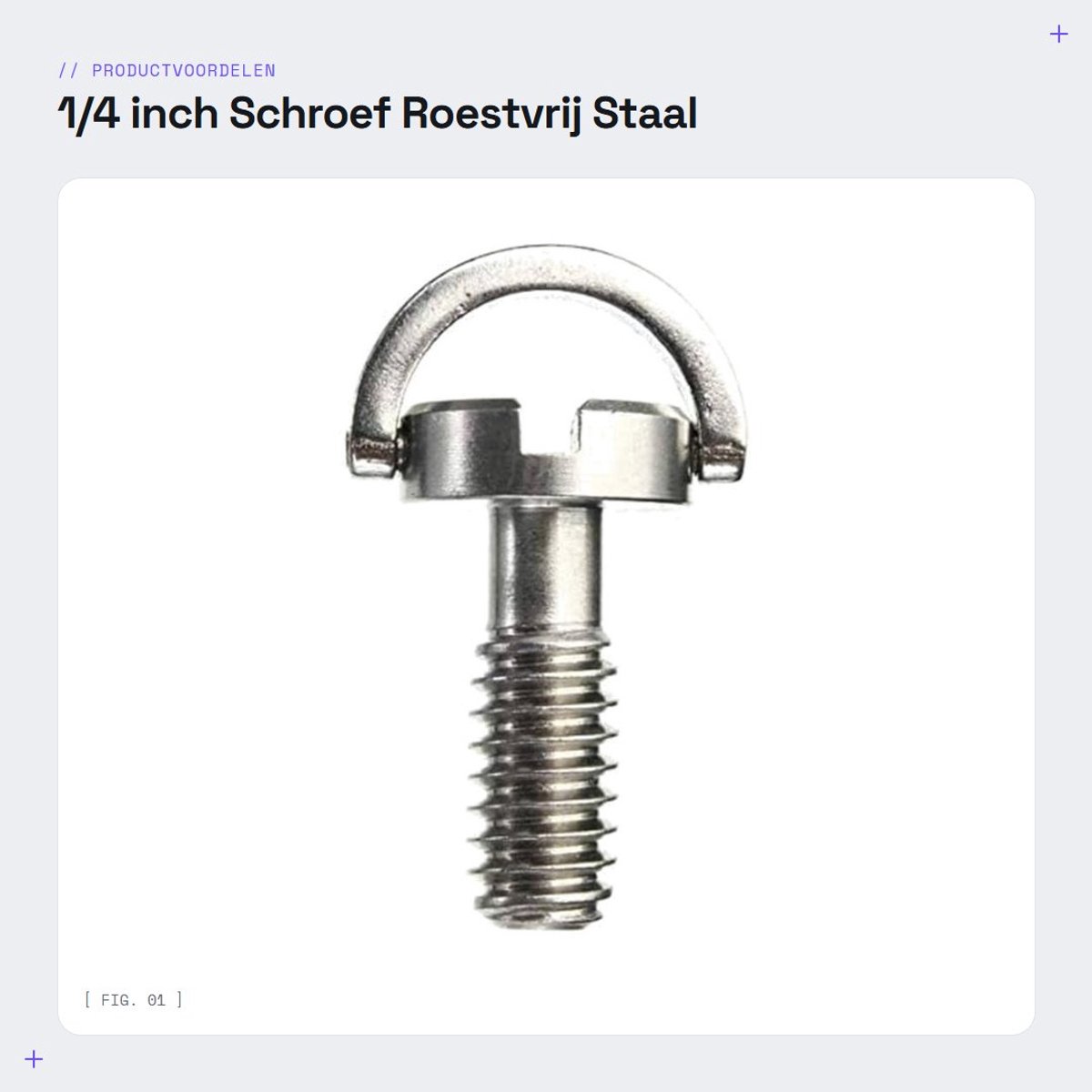 Dailygoods- Schroef 1/4" - Roestvrij Staal - Schroef voor Statief/Monopod - Snelwisselplaat - Huishoudelijk Gereedschap - Nauwkeurige Ambachtsman - Cameraschroef