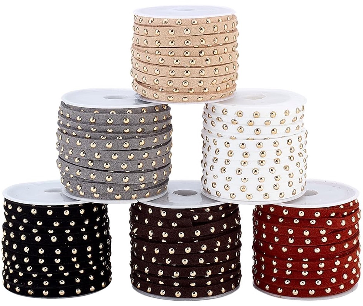 Dailygoods- Suède Lint 32,8 Yards - Dunne 5mm Lederen String - Ambachtelijke Benodigdheden - Sieraden Maken - Macramé - Creatieve Projecten - Knutselkoord