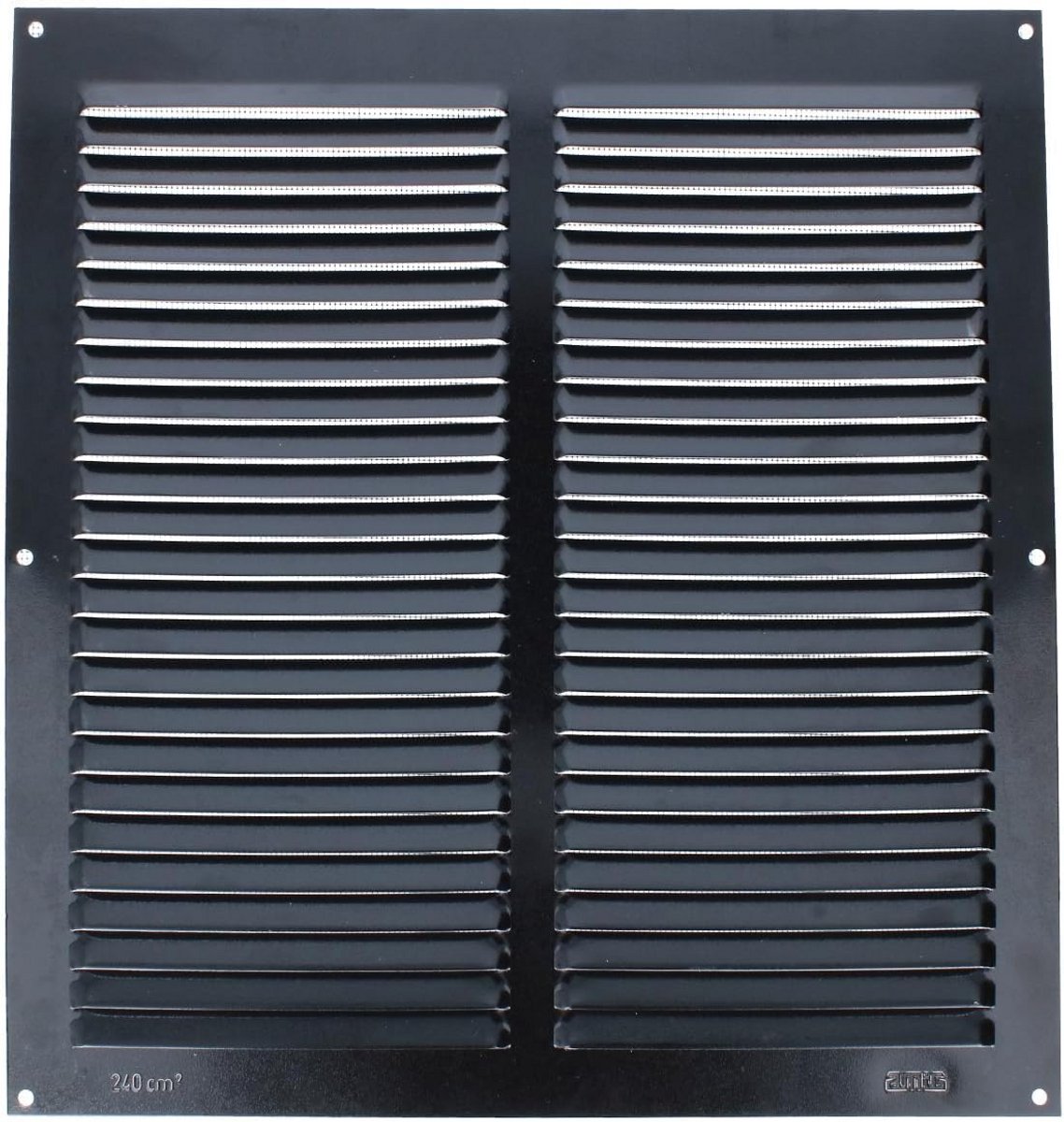 Opschroefrooster - Ventilatierooster - Luchtcirculatie - Insectenwerend net - 300 mm x 300 mm - Zwart